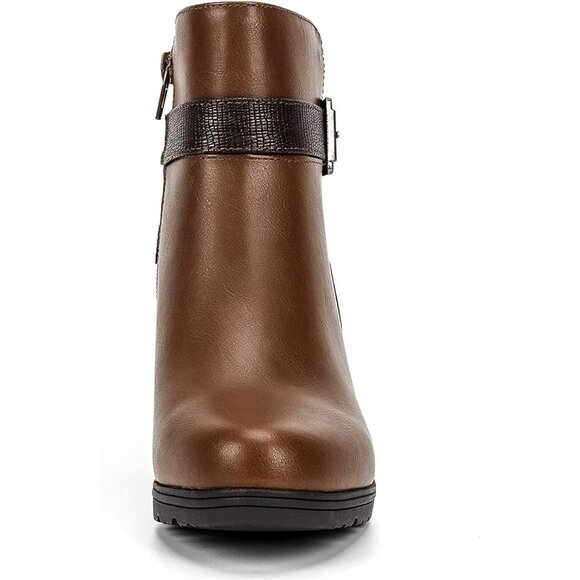 mysoft Ankle Boot Women's Size (5.5-11) Brown Polyurethane (PU) Stacked Heel - Picture 6 of 7